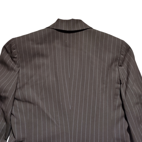 Ralph Lauren Brown w/Cream Pin Stripe Wool Blazer Size 6 Petite - Picture 13 of 13